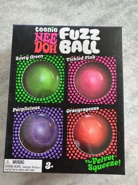 Fuzz Ball 4-Pack - Green, Pink, Purple, Orange